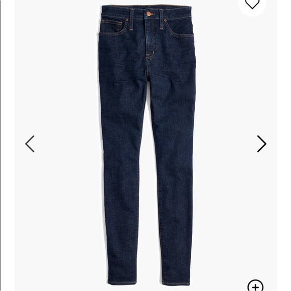 Madewell curvy high rise skinny jeans womens sz 30 dark wash stretch denim - Picture 5 of 6